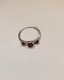 Ladies Red Gemstone Ring In 925 Sterling Silver Size O